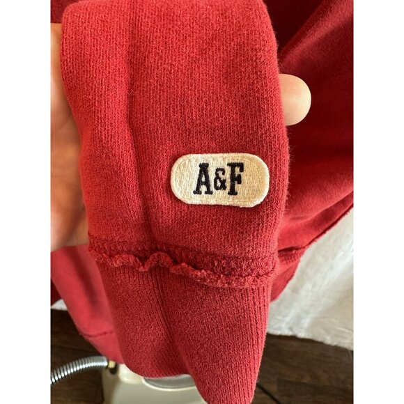 Vintage‎ Abercrombie Fitch Hoodie Sz Small Pullover Red Sweatshirt - Picture 3 of 7